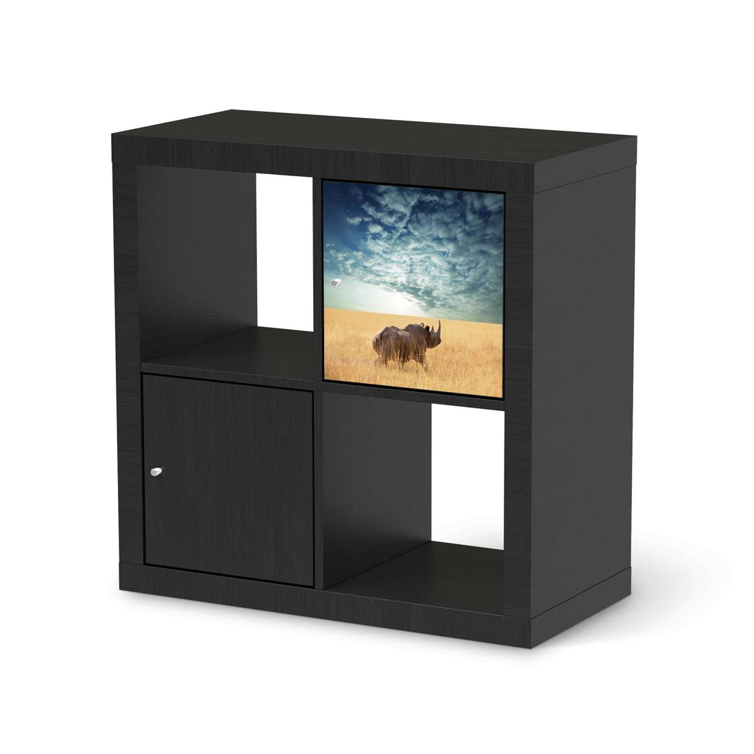 Selbstklebende Folie Rhino - IKEA Kallax Regal 1 Türe - schwarz