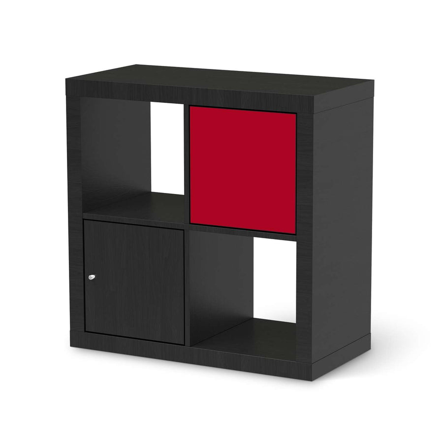 Selbstklebende Folie Rot Dark - IKEA Kallax Regal 1 Türe - schwarz