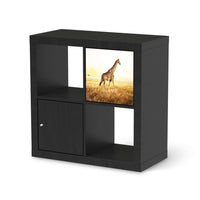 Selbstklebende Folie Savanna Giraffe - IKEA Kallax Regal 1 Türe - schwarz
