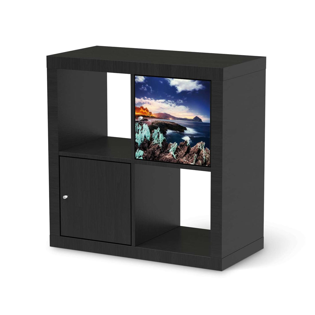 Selbstklebende Folie Seaside - IKEA Kallax Regal 1 Türe - schwarz