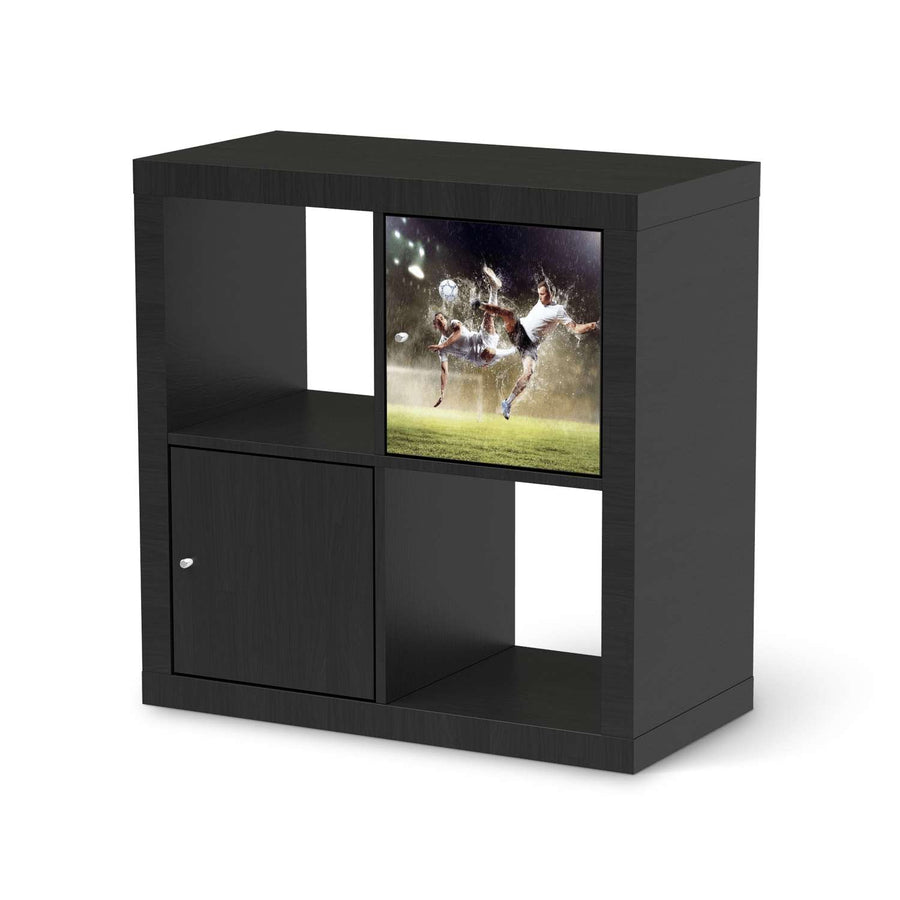 Selbstklebende Folie Soccer - IKEA Kallax Regal 1 Türe - schwarz