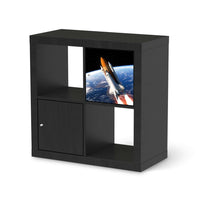 Selbstklebende Folie Space Traveller - IKEA Kallax Regal 1 Türe - schwarz