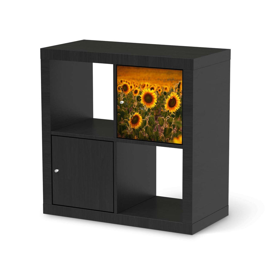 Selbstklebende Folie Sunflowers - IKEA Kallax Regal 1 Türe - schwarz
