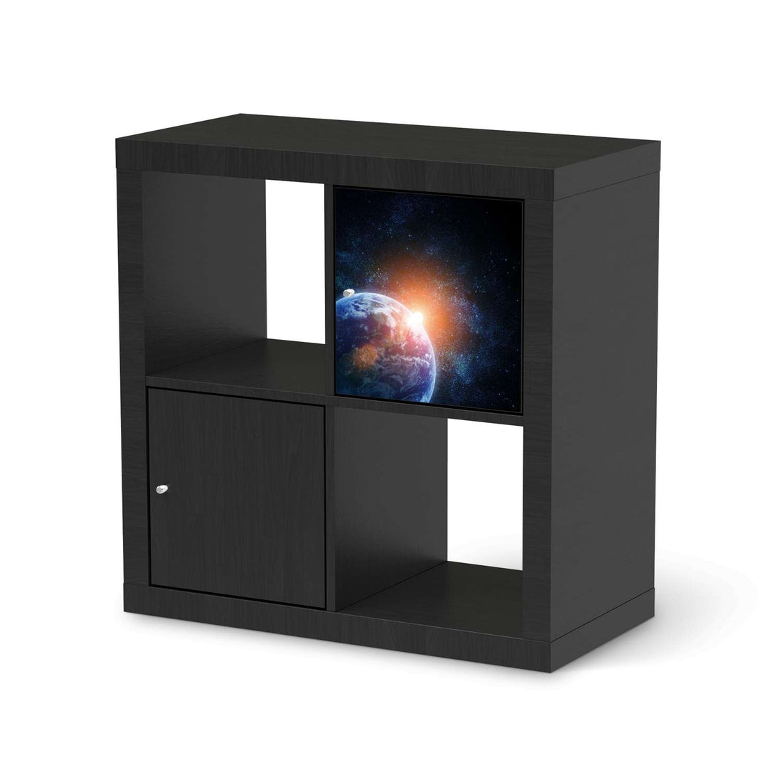 Selbstklebende Folie Sunrise - IKEA Kallax Regal 1 Türe - schwarz