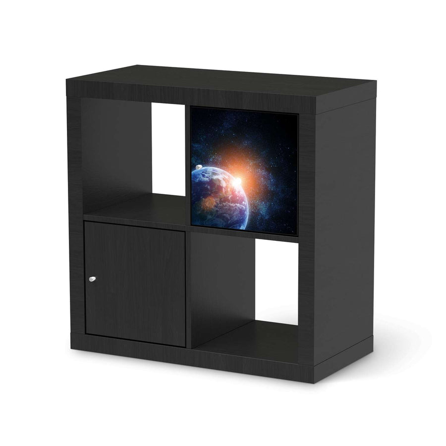 Selbstklebende Folie Sunrise - IKEA Kallax Regal 1 Türe - schwarz