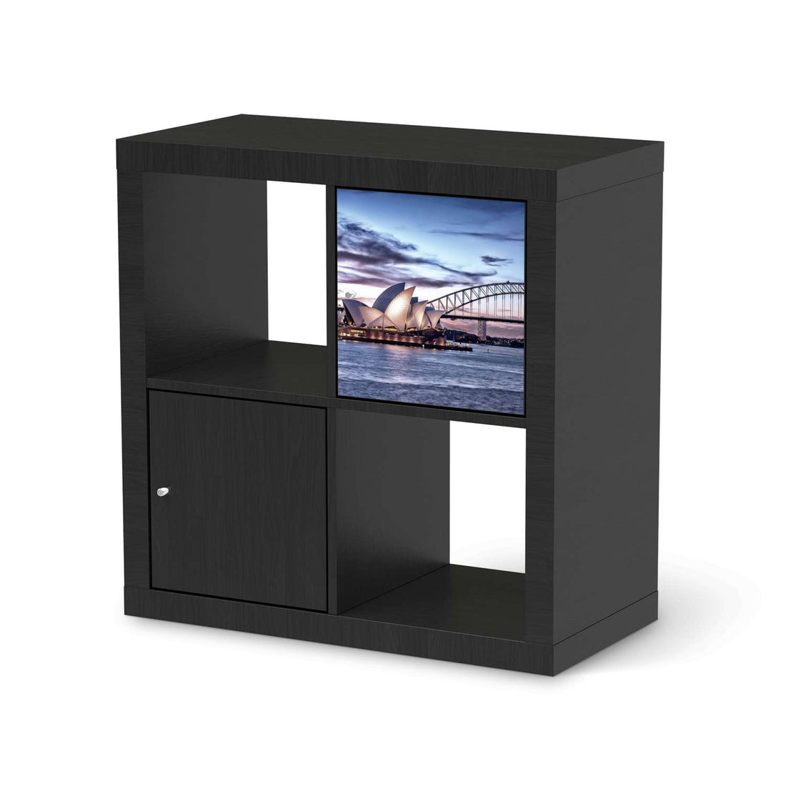 Selbstklebende Folie Sydney - IKEA Kallax Regal 1 Türe - schwarz