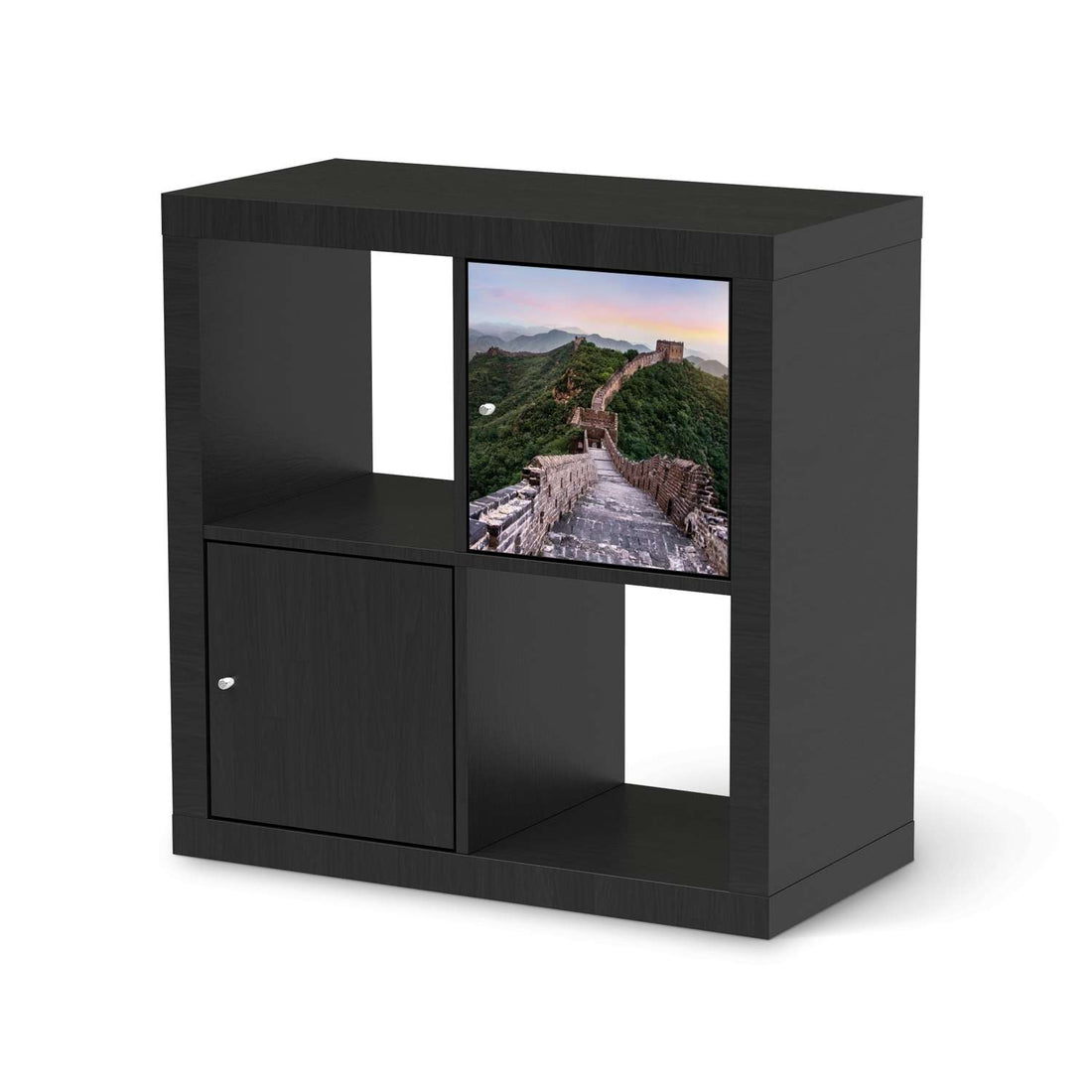 Selbstklebende Folie The Great Wall - IKEA Kallax Regal 1 Türe - schwarz