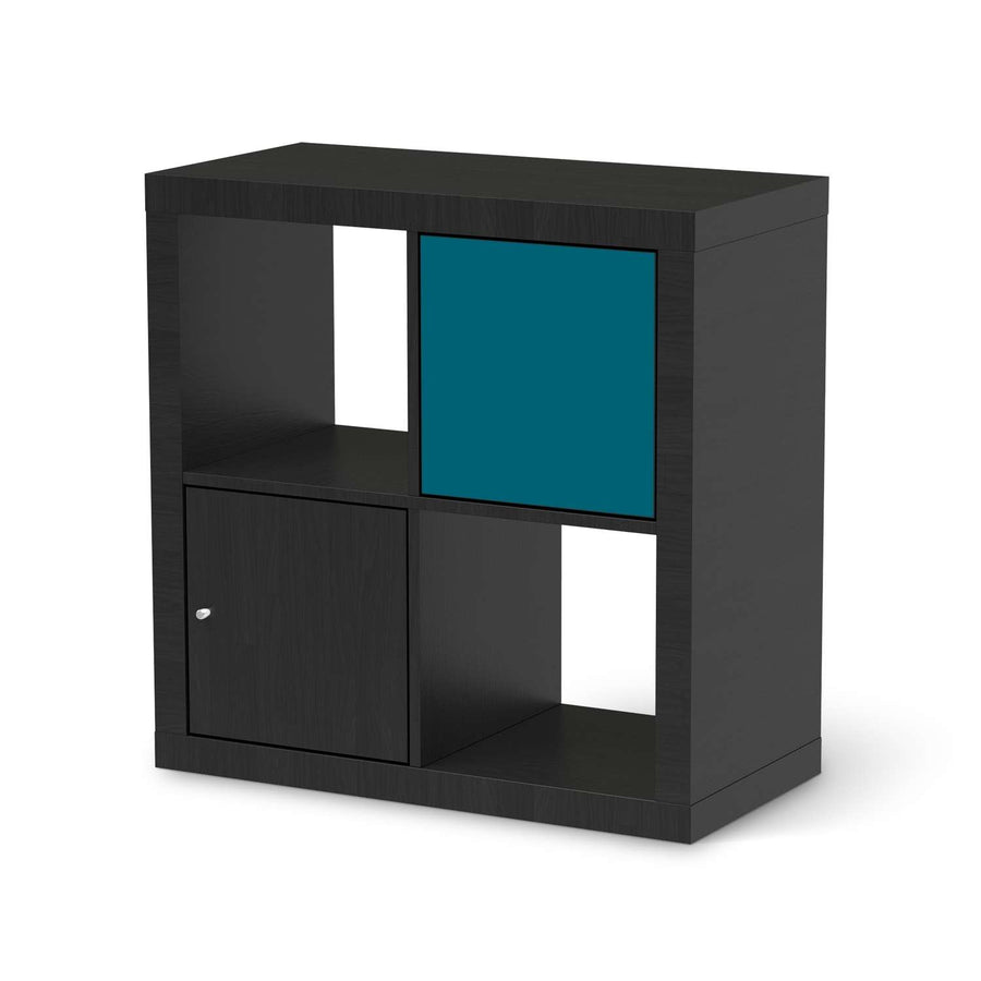 Selbstklebende Folie Türkisgrün Dark - IKEA Kallax Regal 1 Türe - schwarz