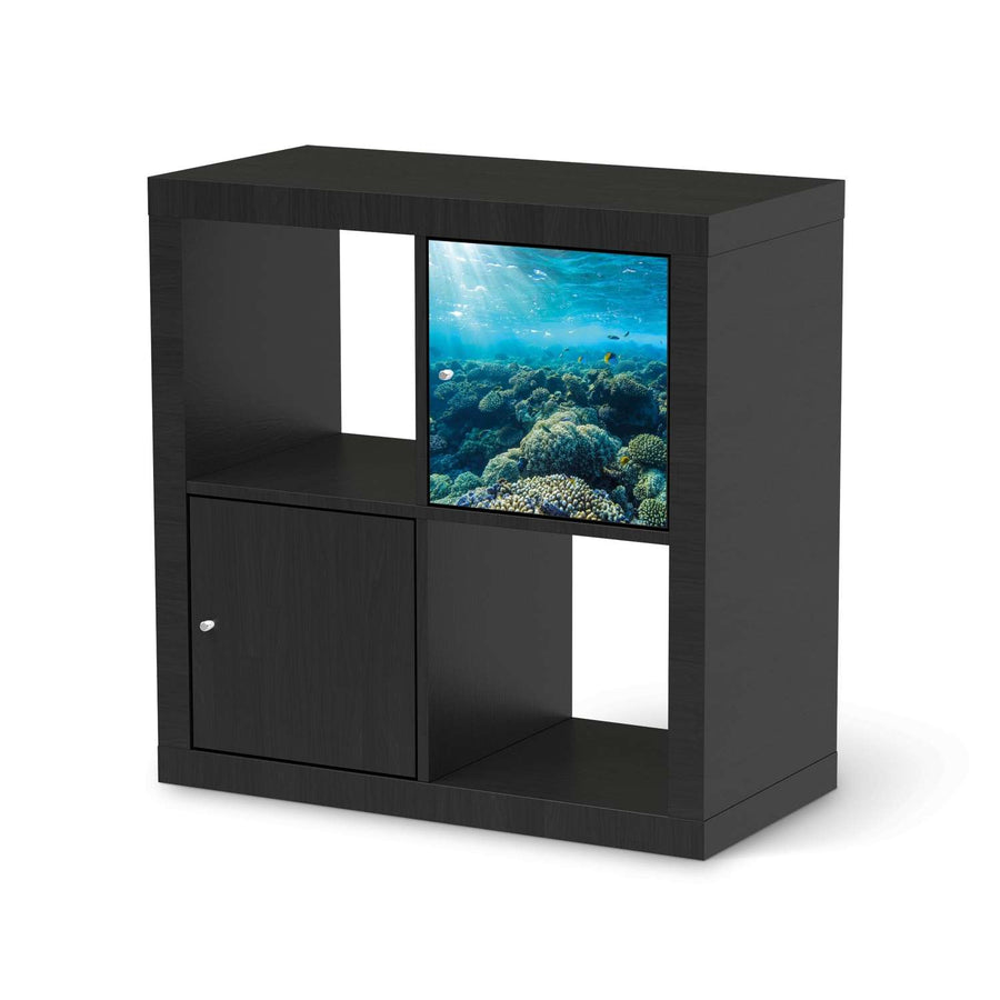 Selbstklebende Folie Underwater World - IKEA Kallax Regal 1 Türe - schwarz