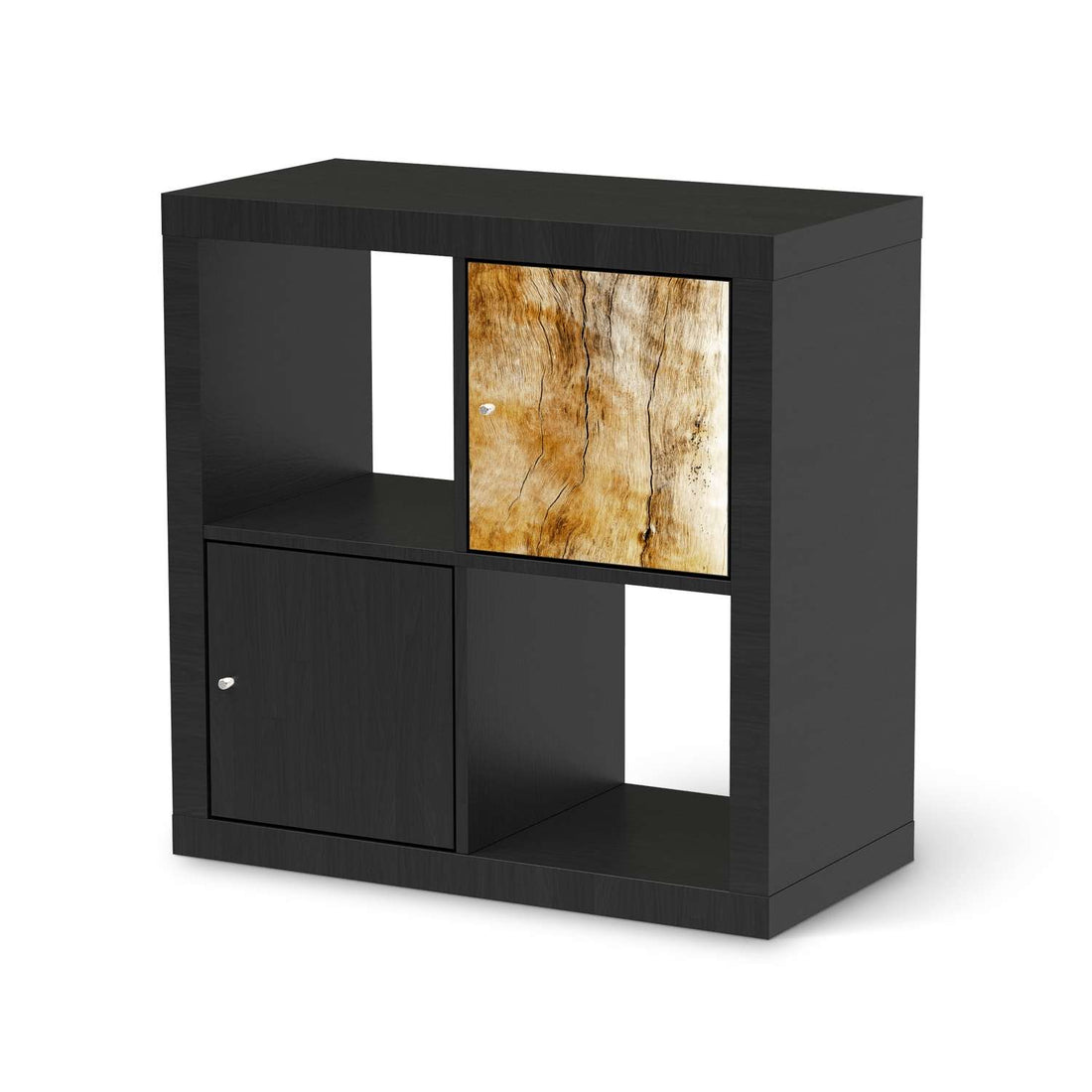 Selbstklebende Folie Unterholz - IKEA Kallax Regal 1 Türe - schwarz