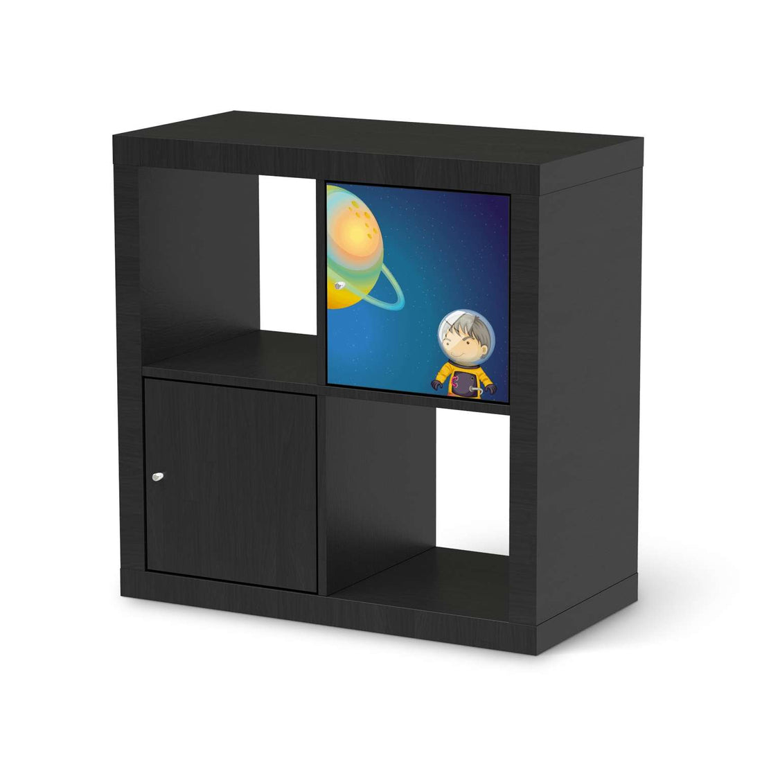 Selbstklebende Folie Young Explorer - IKEA Kallax Regal 1 Türe - schwarz