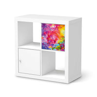 Selbstklebende Folie Abstract Watercolor - IKEA Kallax Regal 1 Türe  - weiss