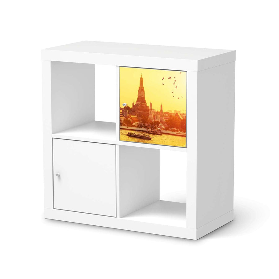 Selbstklebende Folie Bangkok Sunset - IKEA Kallax Regal 1 Türe  - weiss