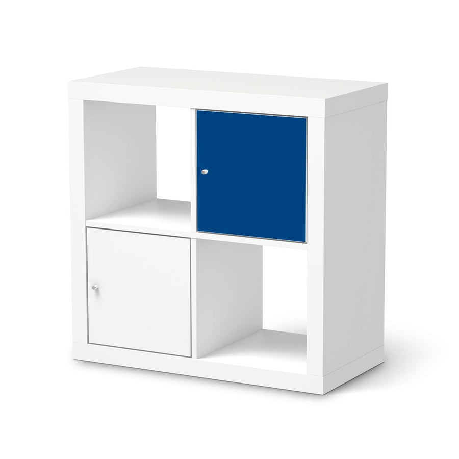 Selbstklebende Folie Blau Dark - IKEA Kallax Regal 1 Türe  - weiss
