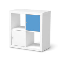 Selbstklebende Folie Blau Light - IKEA Kallax Regal 1 Türe  - weiss