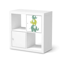 Selbstklebende Folie Elephants - IKEA Kallax Regal 1 Türe  - weiss