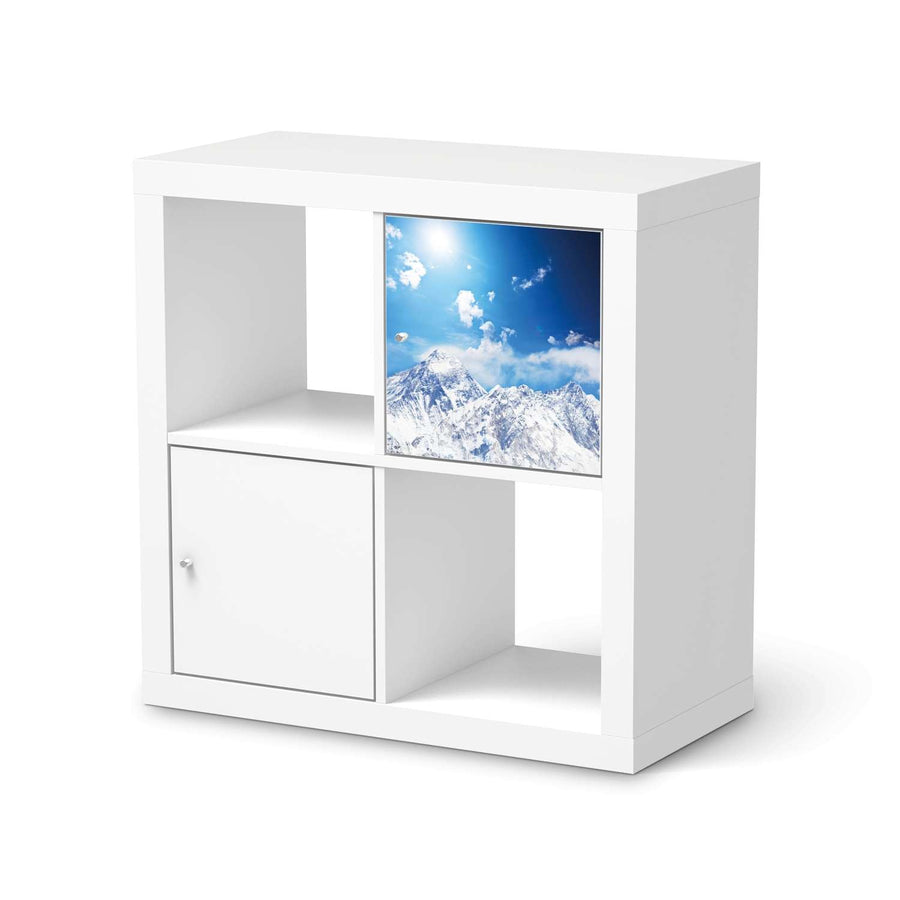 Selbstklebende Folie Everest - IKEA Kallax Regal 1 Türe  - weiss