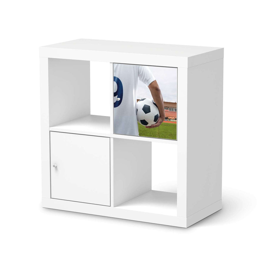 Selbstklebende Folie Footballmania - IKEA Kallax Regal 1 Türe  - weiss