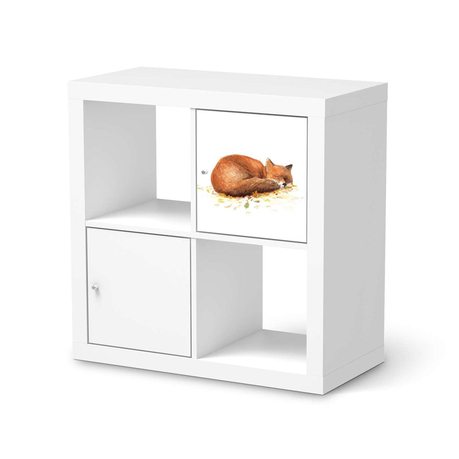 Selbstklebende Folie Fuchs - IKEA Kallax Regal 1 Türe  - weiss