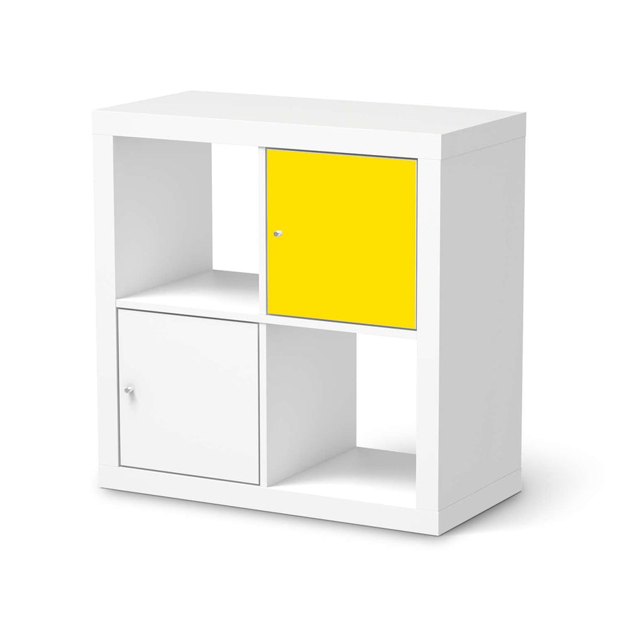Selbstklebende Folie Gelb Dark - IKEA Kallax Regal 1 Türe  - weiss