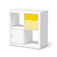 Selbstklebende Folie Gelbe Zacken - IKEA Kallax Regal 1 Türe  - weiss