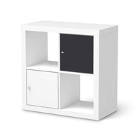 Selbstklebende Folie Grau Dark - IKEA Kallax Regal 1 Türe  - weiss