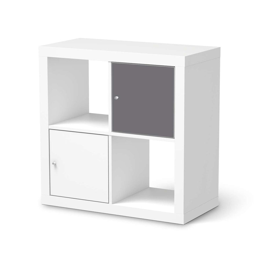 Selbstklebende Folie Grau Light - IKEA Kallax Regal 1 Türe  - weiss
