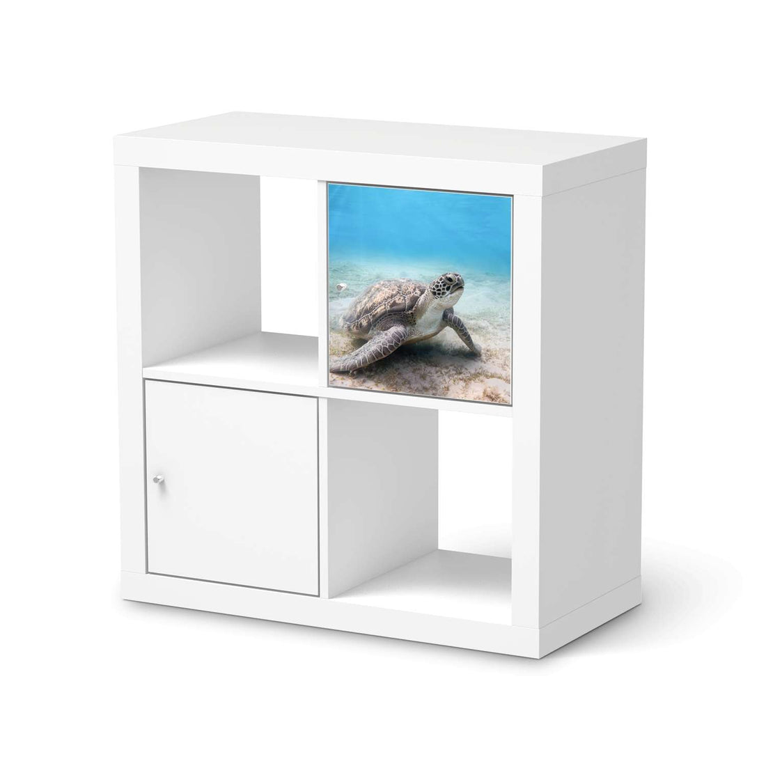 Selbstklebende Folie Green Sea Turtle - IKEA Kallax Regal 1 Türe  - weiss