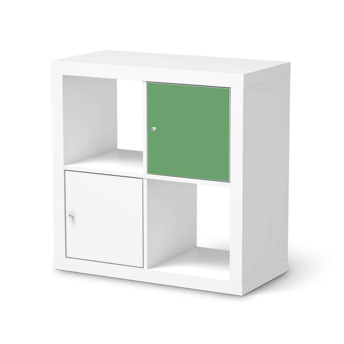 Selbstklebende Folie Grün Light - IKEA Kallax Regal 1 Türe  - weiss