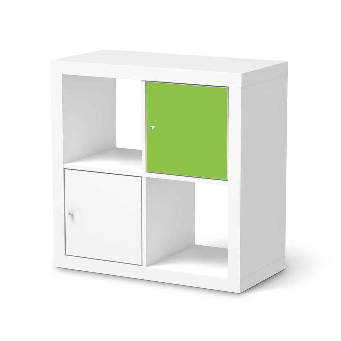 Selbstklebende Folie Hellgrün Dark - IKEA Kallax Regal 1 Türe  - weiss