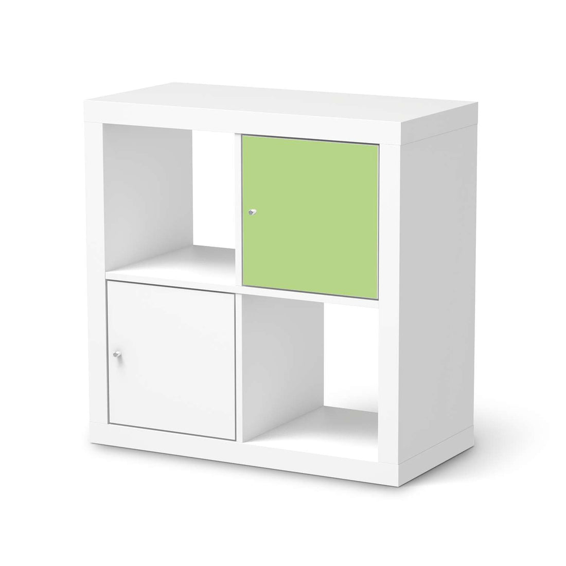 Selbstklebende Folie Hellgrün Light - IKEA Kallax Regal 1 Türe  - weiss