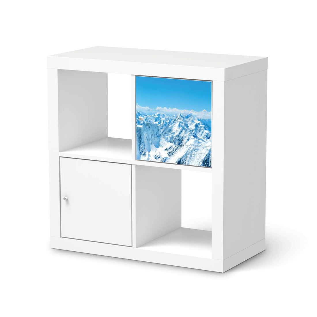 Selbstklebende Folie Himalaya - IKEA Kallax Regal 1 Türe  - weiss