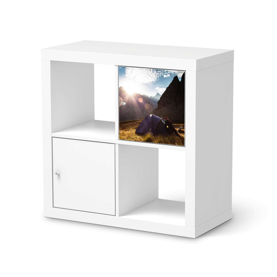 Selbstklebende Folie Into the Wild - IKEA Kallax Regal 1 Türe  - weiss