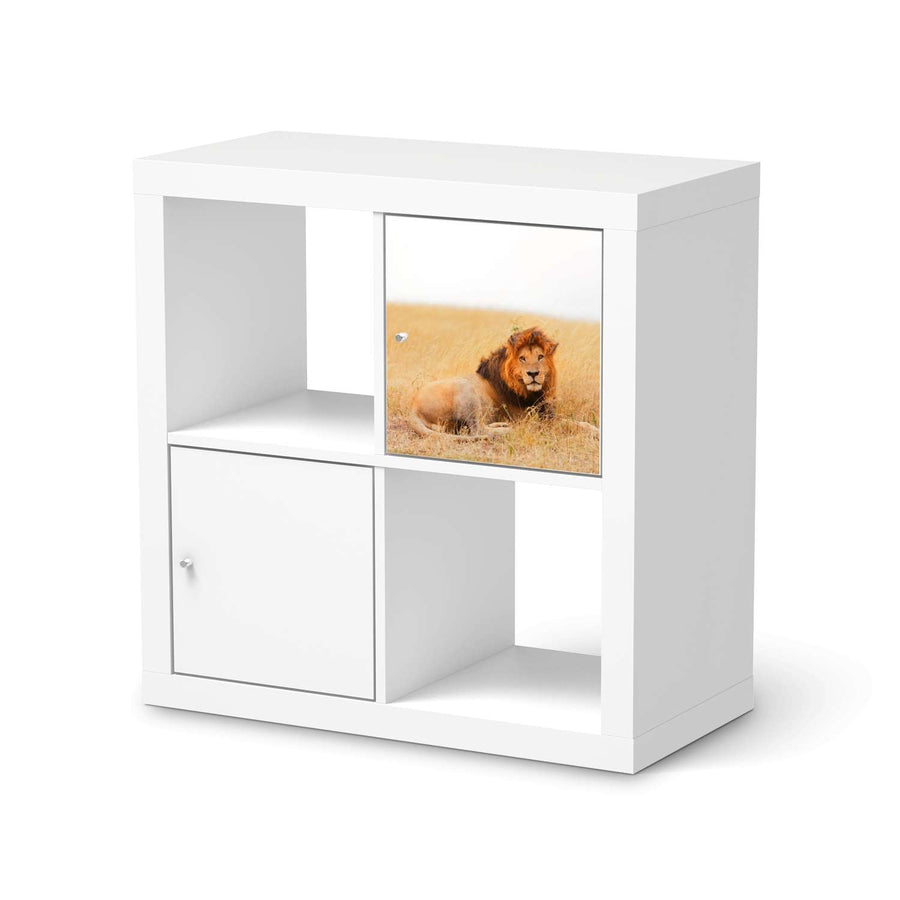 Selbstklebende Folie Lion King - IKEA Kallax Regal 1 Türe  - weiss