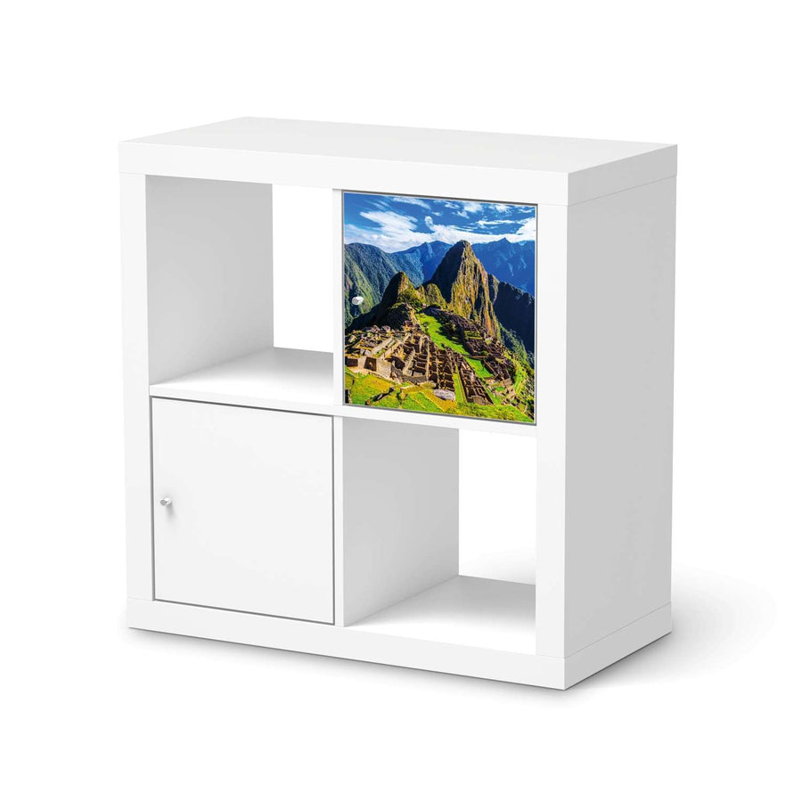 Selbstklebende Folie Machu Picchu - IKEA Kallax Regal 1 Türe  - weiss