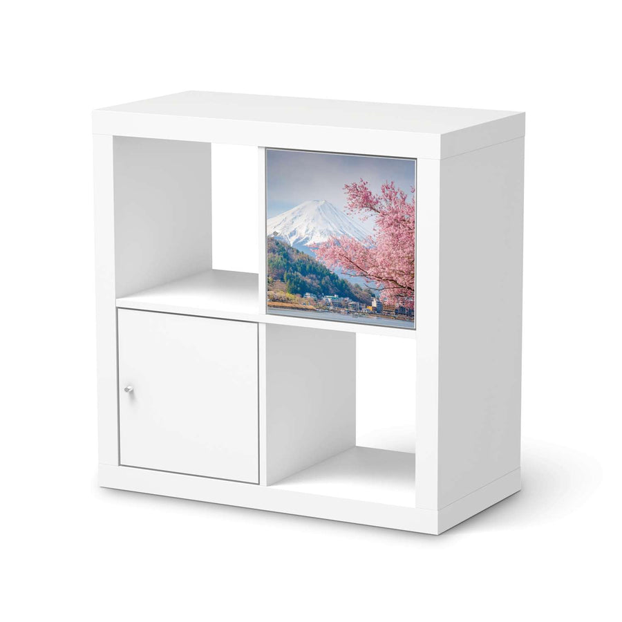 Selbstklebende Folie Mount Fuji - IKEA Kallax Regal 1 Türe  - weiss