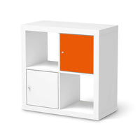 Selbstklebende Folie Orange Dark - IKEA Kallax Regal 1 Türe  - weiss