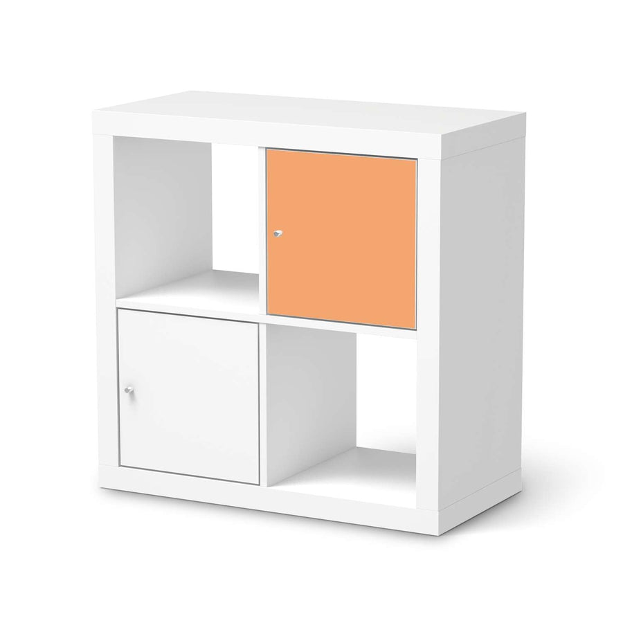 Selbstklebende Folie Orange Light - IKEA Kallax Regal 1 Türe  - weiss