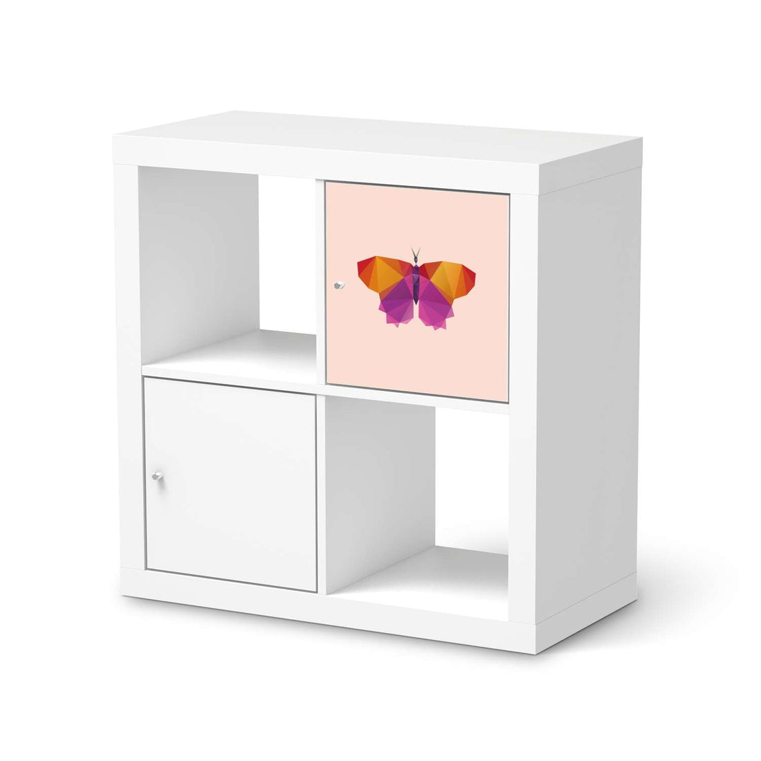Selbstklebende Folie Origami Butterfly - IKEA Kallax Regal 1 Türe  - weiss