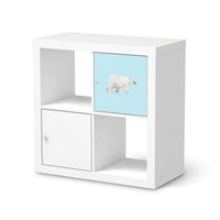 Selbstklebende Folie Origami Polar Bear - IKEA Kallax Regal 1 Türe  - weiss