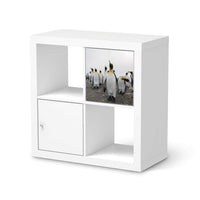 Selbstklebende Folie Penguin Family - IKEA Kallax Regal 1 Türe  - weiss