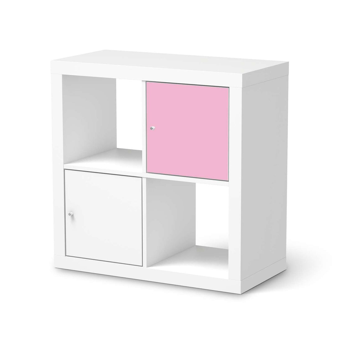 Selbstklebende Folie Pink Light - IKEA Kallax Regal 1 Türe  - weiss