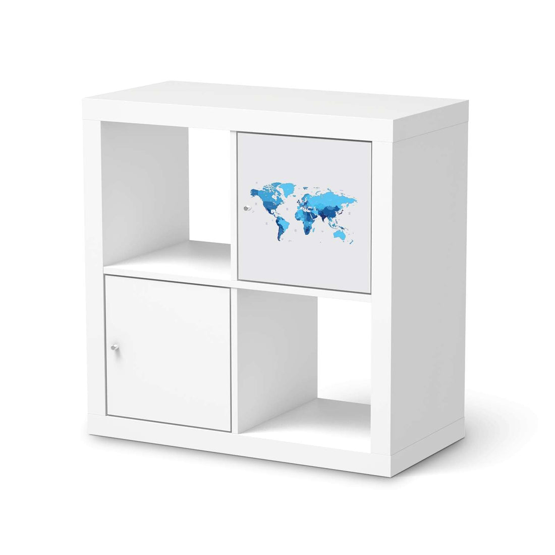 Selbstklebende Folie Politische Weltkarte - IKEA Kallax Regal 1 Türe  - weiss