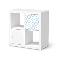 Selbstklebende Folie Retro Pattern - Blau - IKEA Kallax Regal 1 Türe  - weiss