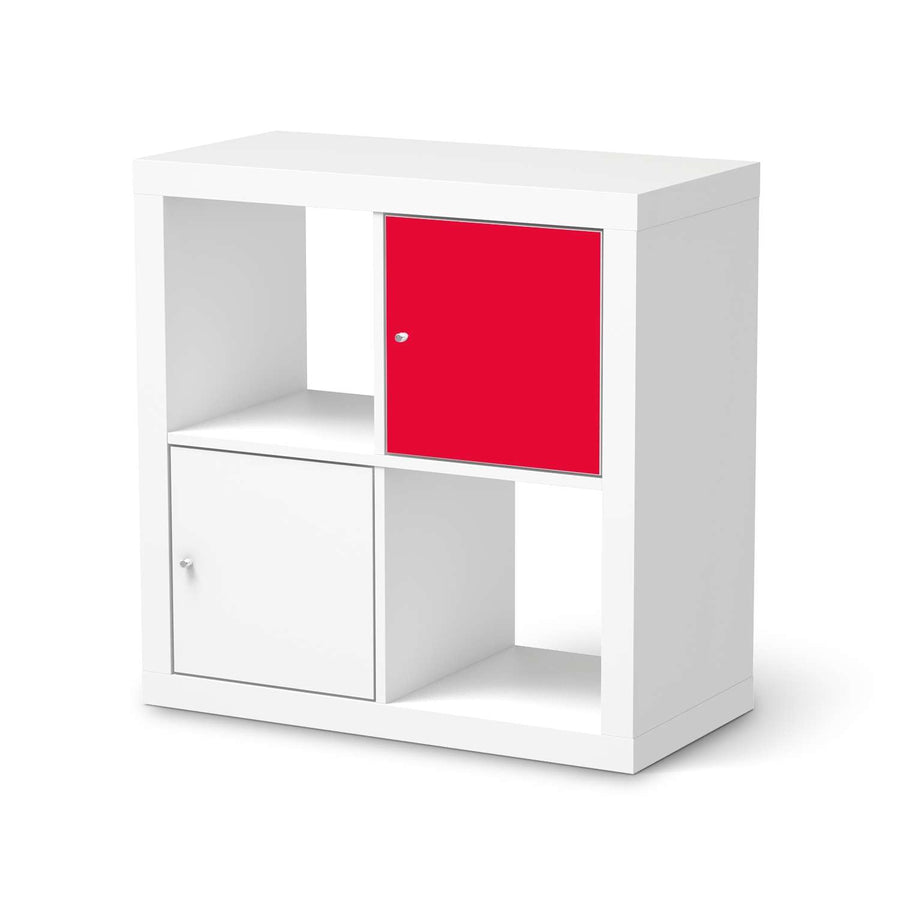 Selbstklebende Folie Rot Light - IKEA Kallax Regal 1 Türe  - weiss