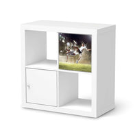 Selbstklebende Folie Soccer - IKEA Kallax Regal 1 Türe  - weiss