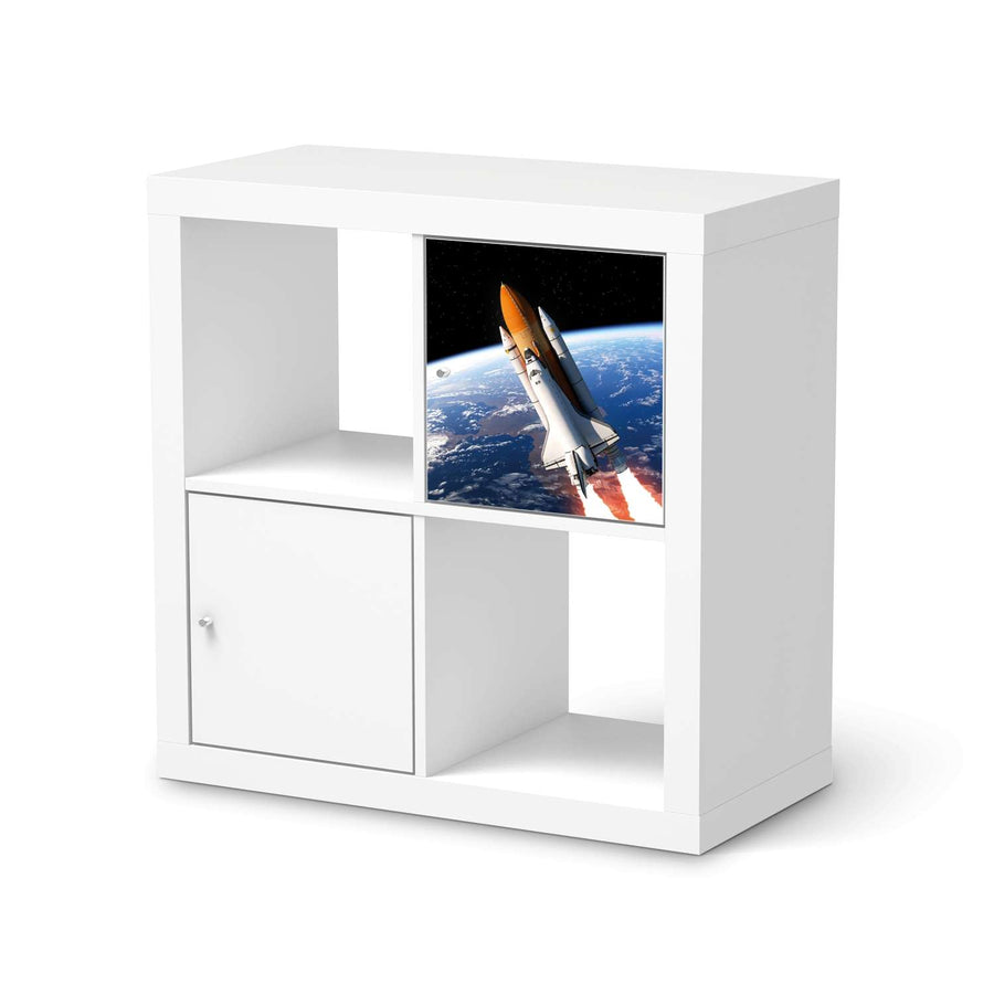 Selbstklebende Folie Space Traveller - IKEA Kallax Regal 1 Türe  - weiss