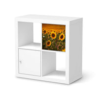 Selbstklebende Folie Sunflowers - IKEA Kallax Regal 1 Türe  - weiss