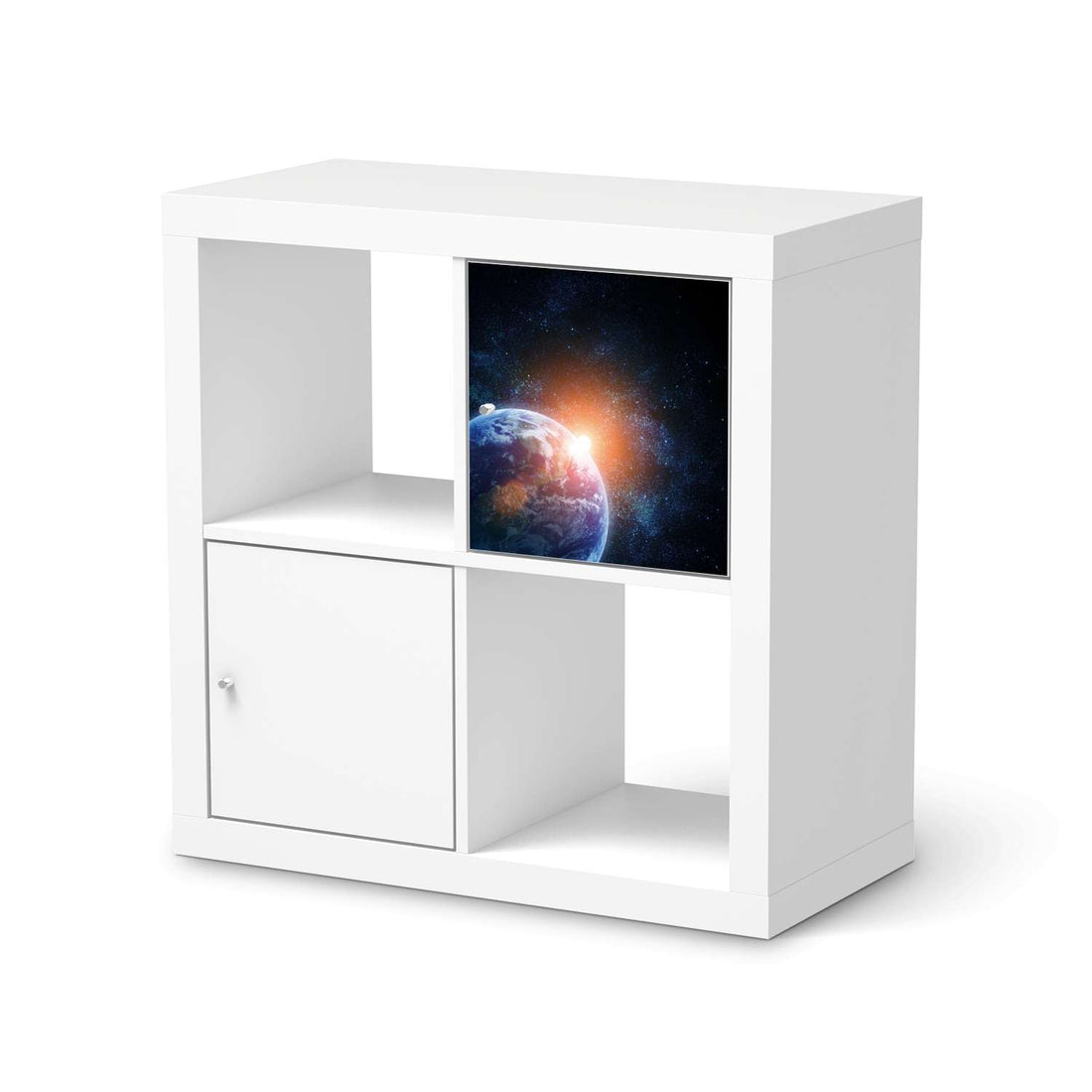 Selbstklebende Folie Sunrise - IKEA Kallax Regal 1 Türe  - weiss