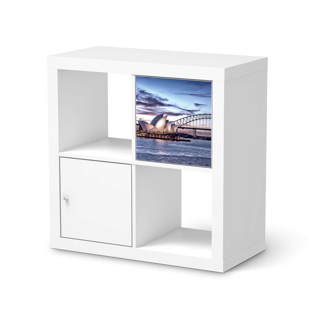 Selbstklebende Folie Sydney - IKEA Kallax Regal 1 Türe  - weiss
